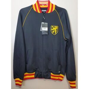 Copa Football Soccer Belgium 1960's Retro Jacket NWT Men's Medium Black Full Zip